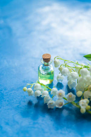 lily of the valley extract in small jars. Selective focus.natureの写真素材