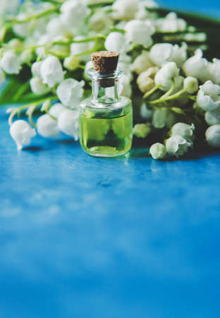 lily of the valley extract in small jars. Selective focus.natureの写真素材