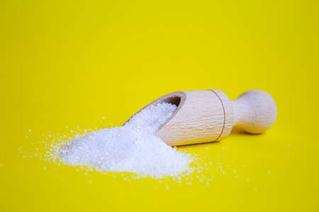 Citric acid on a yellow background. Selective focus.nature