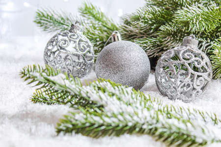 Christmas background. happy New Year. Selective focus Holidayの写真素材