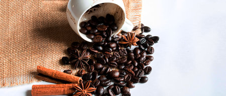 fortune telling on coffee grounds. selective focus.foodの写真素材