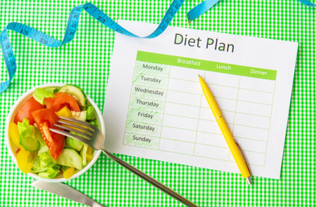 Weekly diet plan. The concept of proper nutrition. Selective focus. nature.の写真素材