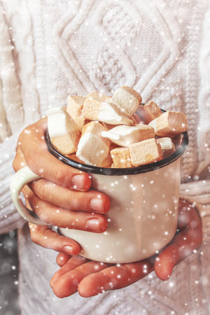 Christmas drink. happy New Year. Selective focus holideyの写真素材