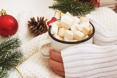 Christmas drink. happy New Year. Selective focus holideyの写真素材