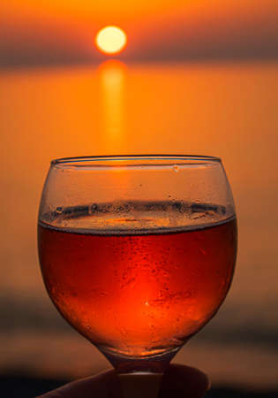 Drink wine by the sea. Selective focus. nature.の写真素材