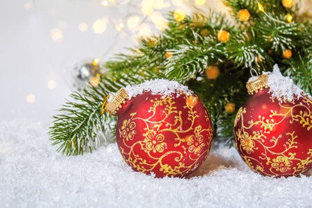 Christmas background. happy New Year. Selective focus holidaysの写真素材