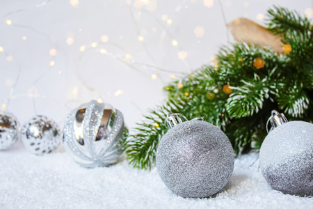 Christmas background. happy New Year. Selective focus holidaysの写真素材