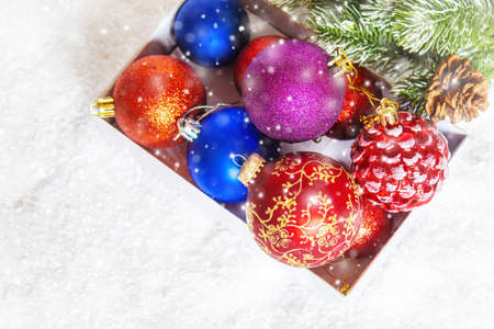 Christmas background. happy New Year. Selective focus holidaysの写真素材