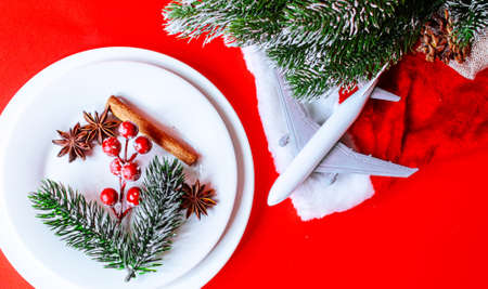 Christmas table. Holiday dinner concept. Selective focus holidaysの写真素材