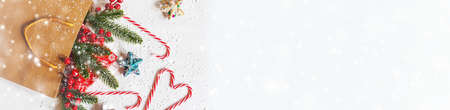 buying New Year and Christmas gifts.selectiv focus.holidaysの写真素材