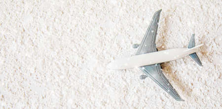 Travel for Christmas. Airplane with Christmas decor.New year.Selective focus. holidaysの写真素材