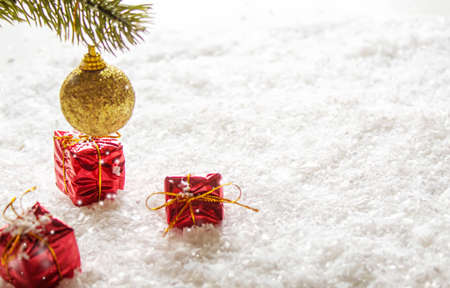 Merry Christmas and Happy New Year, Holidays greeting card background. Selective focus.holidaysの写真素材