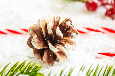Merry Christmas and Happy New Year, Holidays greeting card background. Selective focus.holidaysの写真素材