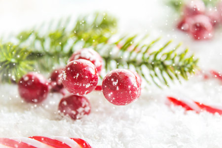 Merry Christmas and Happy New Year, Holidays greeting card background. Selective focus.holidaysの写真素材