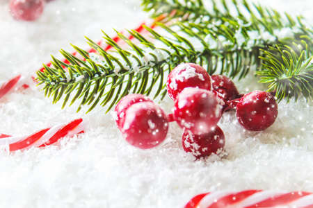 Merry Christmas and Happy New Year, Holidays greeting card background. Selective focus.holidaysの写真素材