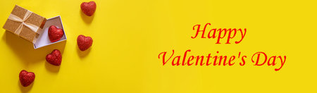 Valentine's day background. Gifts. Envelope. Hearts in a box. Valentine's day concept. Selective focus.holidaysの写真素材