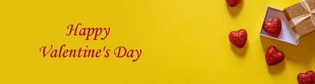 Valentine's day background. Gifts. Envelope. Hearts in a box. Valentine's day concept. Selective focus.holidaysの写真素材
