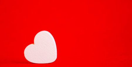 Hearts on a red background. Valentine's Day. selective focus. Valentine.の写真素材