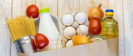 Donation and home delivery food. selective focus. nature.の写真素材