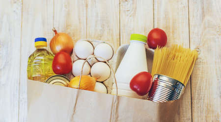 Donation and home delivery food. selective focus. nature.の写真素材