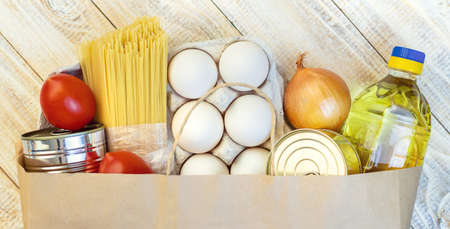 Donation and home delivery food. selective focus. nature.の写真素材