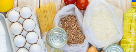 Donation and home delivery food. selective focus. nature.の写真素材
