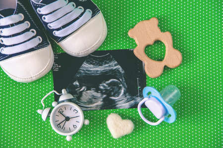 Ultrasound picture of a baby photograph. selective focus. Nature.の写真素材