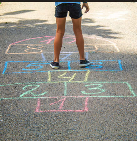 street children's games in classics. Selective focus. nature.の写真素材