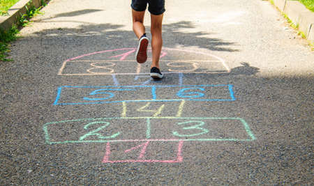 street children's games in classics. Selective focus. nature.の写真素材