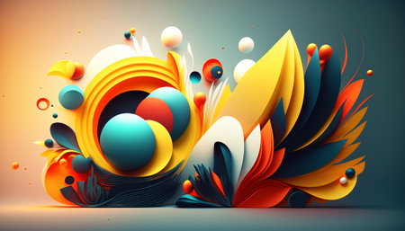 splash of colorful paints happiness abstraction. Generative A.I.の写真素材