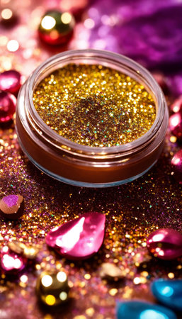 cosmetics glitter and makeup shadows. Fashion Selective focus.の写真素材