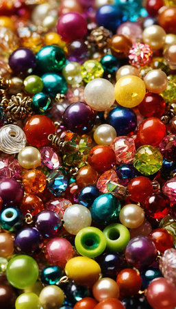 beads for needlework. Selective focus.の写真素材