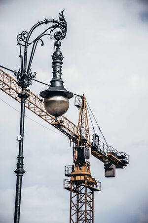Elegant Victorian street lantern of cast iron, Berlin central streetのeditorial素材