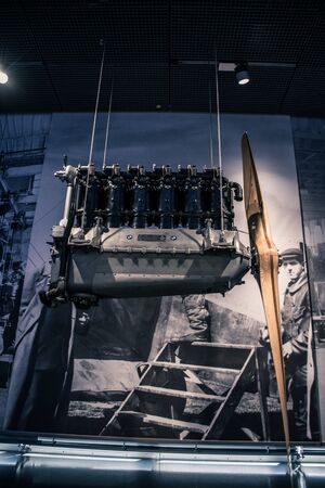 Munich/ Germany - May, 24 2019: 1930 aviation engine in BMW Museum/ BMW Weltのeditorial素材