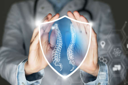 Protecting patient`s health and recovery concept. Neutral color palette, copy space for text.の写真素材