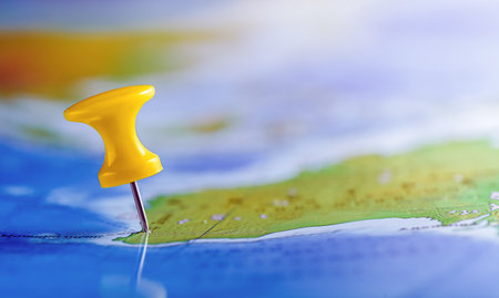 travel background, destination on the world mapの写真素材