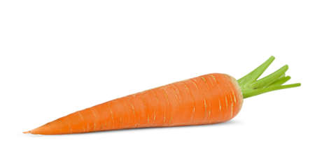 carrots with part of the tops isolated on a white backgroundの写真素材