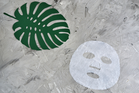 Natural Organic Cotton Face Material Mask White Towel Home Spa Therapyの写真素材