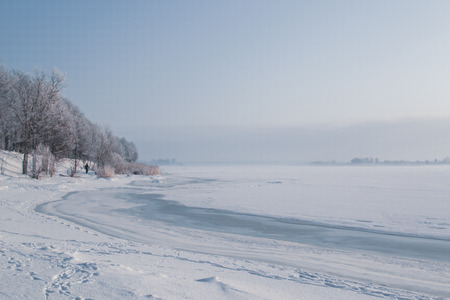 Cold sunny frozen dayの写真素材