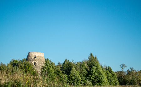 Old mill building, summer sunny day, Latvia, Jurmala, Sloka