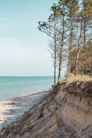 Landscape of Baltic seaside, Latvia, Jurkalne, toned photoの写真素材
