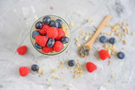 Coconut Chia seed, vitamin breakfast, healthy food concept, dietの写真素材