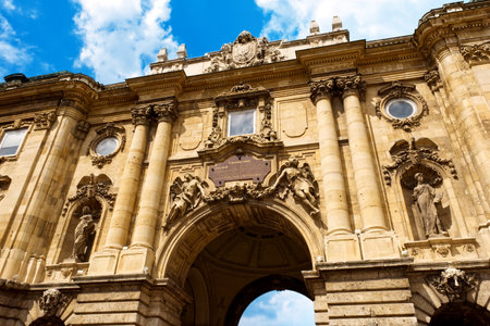 Historical building in city of Budapest, Hungary. Famous Budapest old buildingのeditorial素材