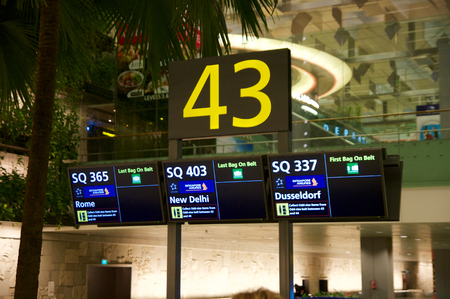 Singapore Changi Airport, is the primary civilian airport for Singapore, and one of the largest hubs in Southeast Asiaのeditorial素材