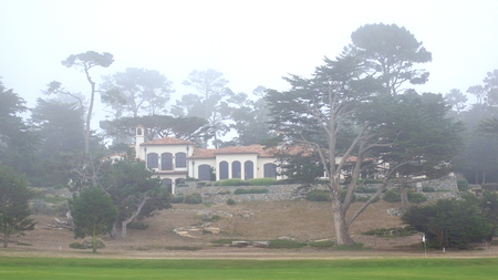 CARMEL, CALIFORNIA, UNITED STATES - OCT 6, 2014: beautiful houses at the Pebble Beach Golf Course, which is part of the famous 17 miles drive areaのeditorial素材