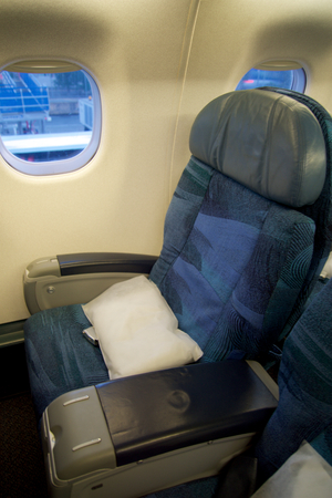 TORONTO, CANADA - JAN 28th, 2017: Air Canada Business class seats inside an Embraer ERJ-190 from AC. Air Canadas Embraer ERJ-190 business class on this configuration consists of a total of 9 seats, 1-2 layout in Executive classのeditorial素材