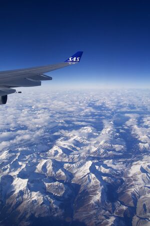 CANADA - NOV 24th, 2018: A view of a vast landscape of mountains covered in snow taken from the...