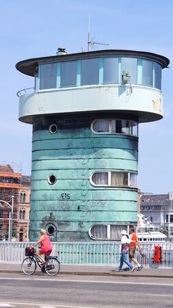 COPENHAGEN, DENMARK - JUL 06th, 2015: Knippelsbro drawbridge across the inner harbour of Copenhagen, with two control towersのeditorial素材