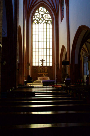 WROCLAW, POLAND - 16 JUNE 2018: Interior view of a famous old church in the city centre of Wroclawのeditorial素材