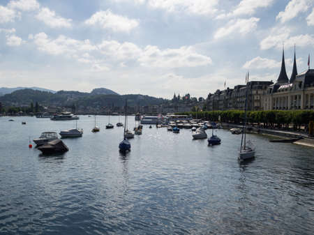 Swiss Mountain and Lake Landscape in Lucerne